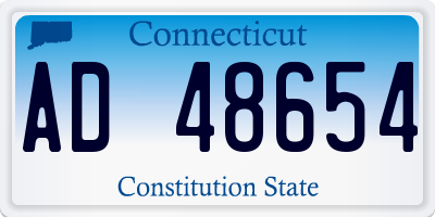 CT license plate AD48654