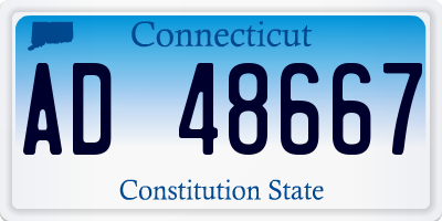 CT license plate AD48667