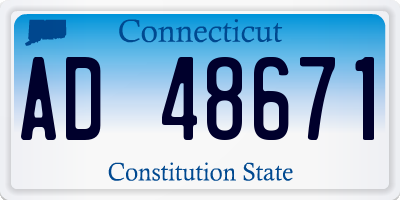 CT license plate AD48671