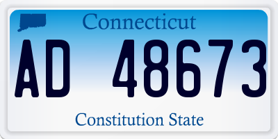 CT license plate AD48673