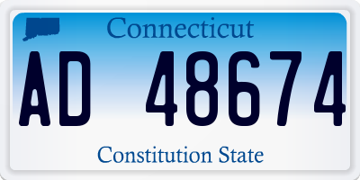 CT license plate AD48674