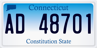 CT license plate AD48701