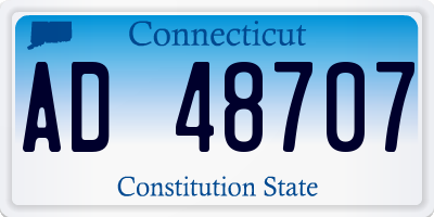 CT license plate AD48707
