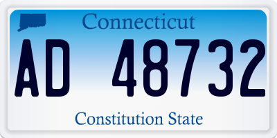 CT license plate AD48732