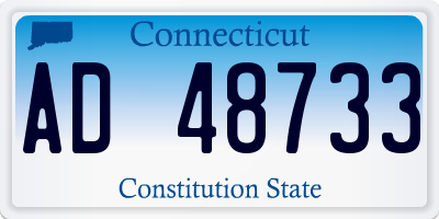 CT license plate AD48733