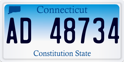 CT license plate AD48734