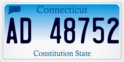 CT license plate AD48752