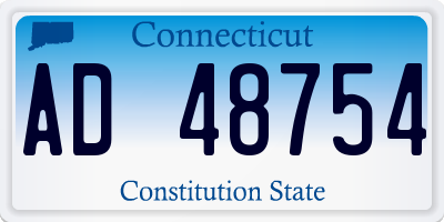 CT license plate AD48754