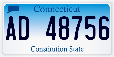 CT license plate AD48756