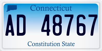CT license plate AD48767