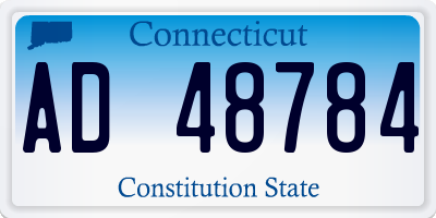CT license plate AD48784
