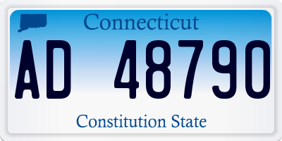 CT license plate AD48790
