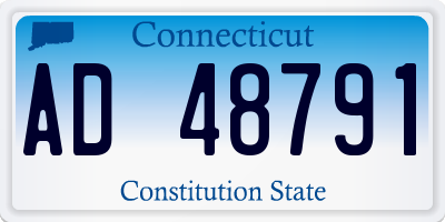 CT license plate AD48791