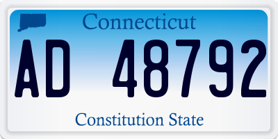 CT license plate AD48792