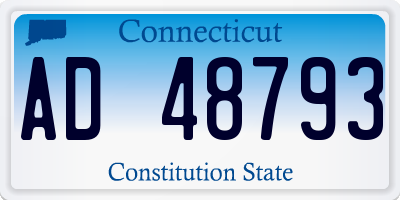 CT license plate AD48793