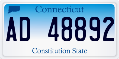 CT license plate AD48892