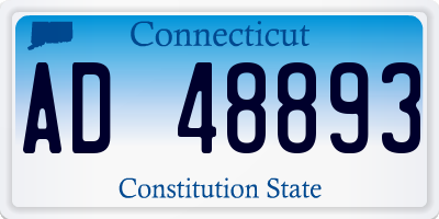 CT license plate AD48893