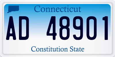 CT license plate AD48901