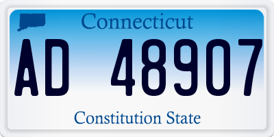 CT license plate AD48907
