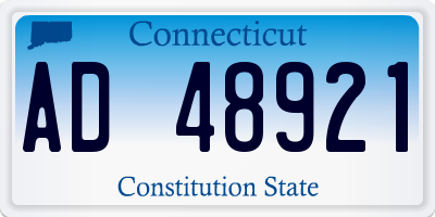 CT license plate AD48921