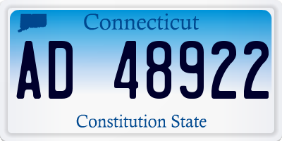 CT license plate AD48922