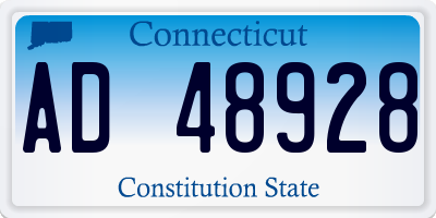 CT license plate AD48928