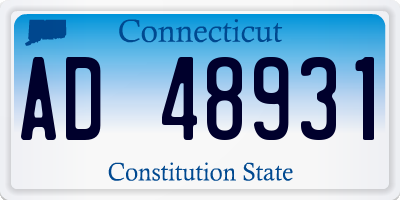 CT license plate AD48931