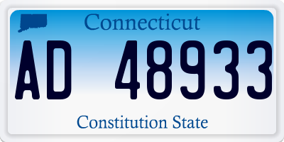 CT license plate AD48933