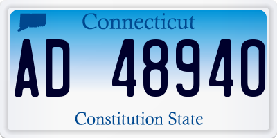 CT license plate AD48940