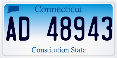 CT license plate AD48943