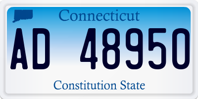 CT license plate AD48950