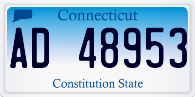 CT license plate AD48953