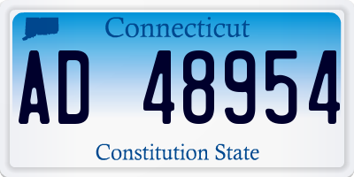 CT license plate AD48954