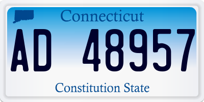 CT license plate AD48957