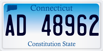 CT license plate AD48962