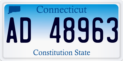 CT license plate AD48963