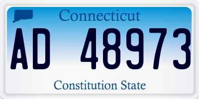 CT license plate AD48973