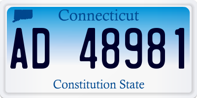 CT license plate AD48981
