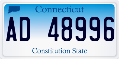 CT license plate AD48996