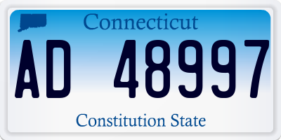 CT license plate AD48997