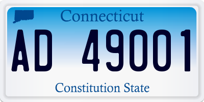 CT license plate AD49001