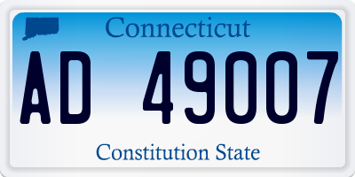 CT license plate AD49007