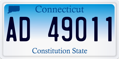 CT license plate AD49011