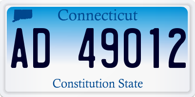 CT license plate AD49012