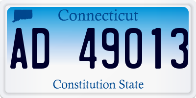 CT license plate AD49013