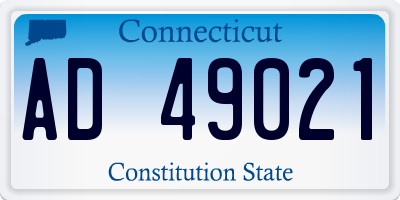 CT license plate AD49021