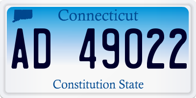 CT license plate AD49022