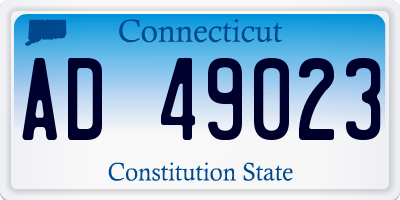CT license plate AD49023