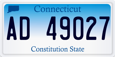 CT license plate AD49027