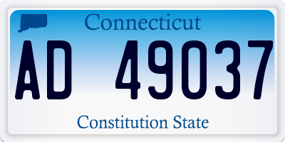 CT license plate AD49037